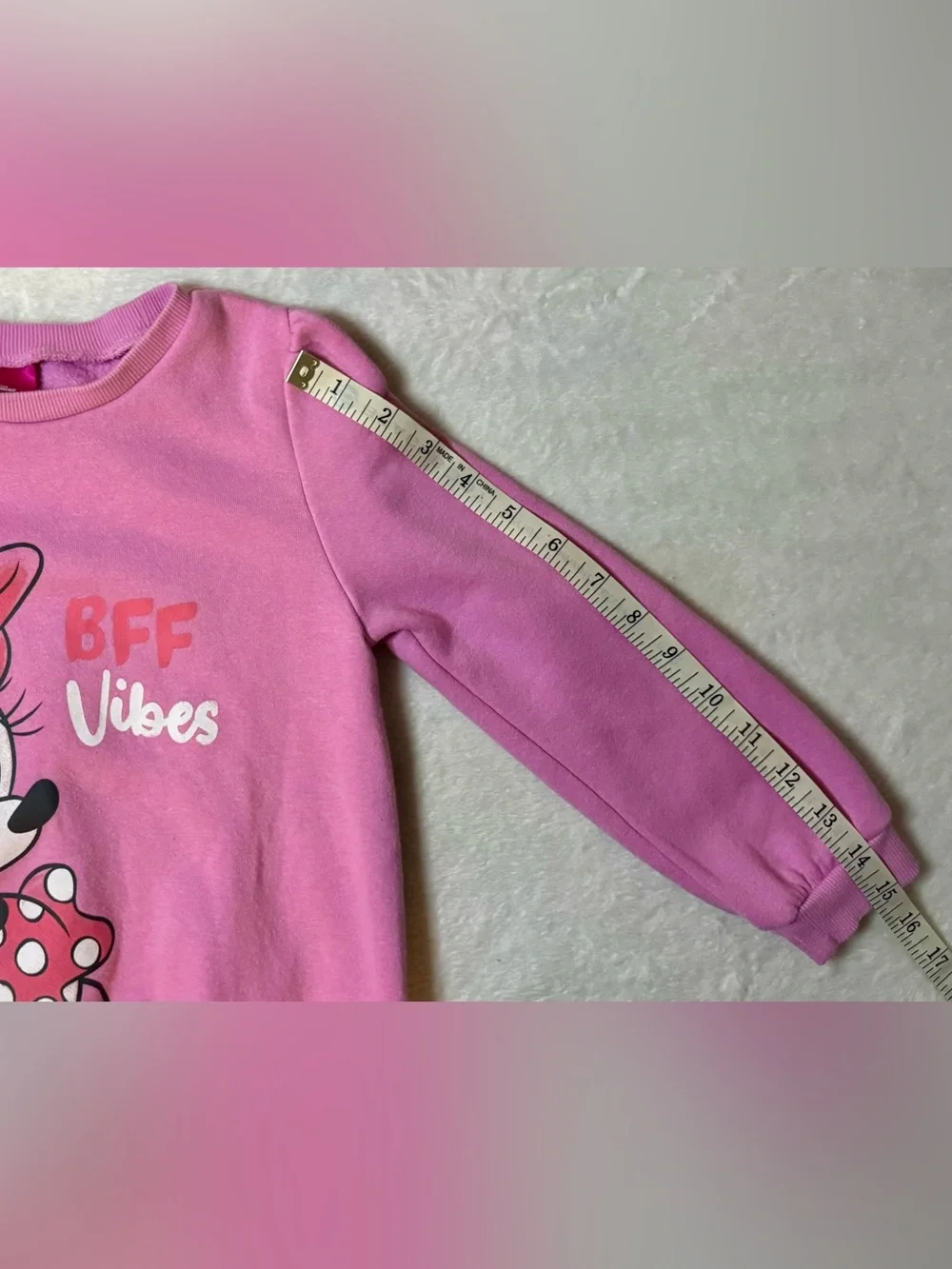 Disney Minnie Mouse 'BFF Vibes' Pink Girls Sweatshirt size 5